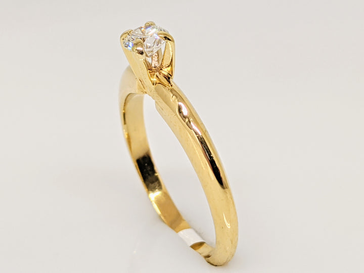 18K .22 CARAT TOTAL VS1 H DIAMOND ROUND SOLITAIRE ESTATE RING 2.3 GRAMS