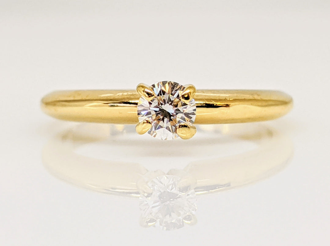 18K .22 CARAT TOTAL VS1 H DIAMOND ROUND SOLITAIRE ESTATE RING 2.3 GRAMS