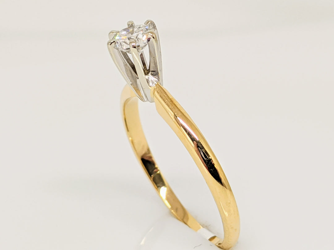 14K .29 CARAT TOTAL SI2 I DIAMOND ROUND 6-PRONG SOLITAIRE ESTATE RING 1.7 GRAMS