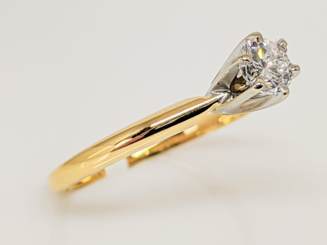 14K .29 CARAT TOTAL SI2 I DIAMOND ROUND 6-PRONG SOLITAIRE ESTATE RING 1.7 GRAMS