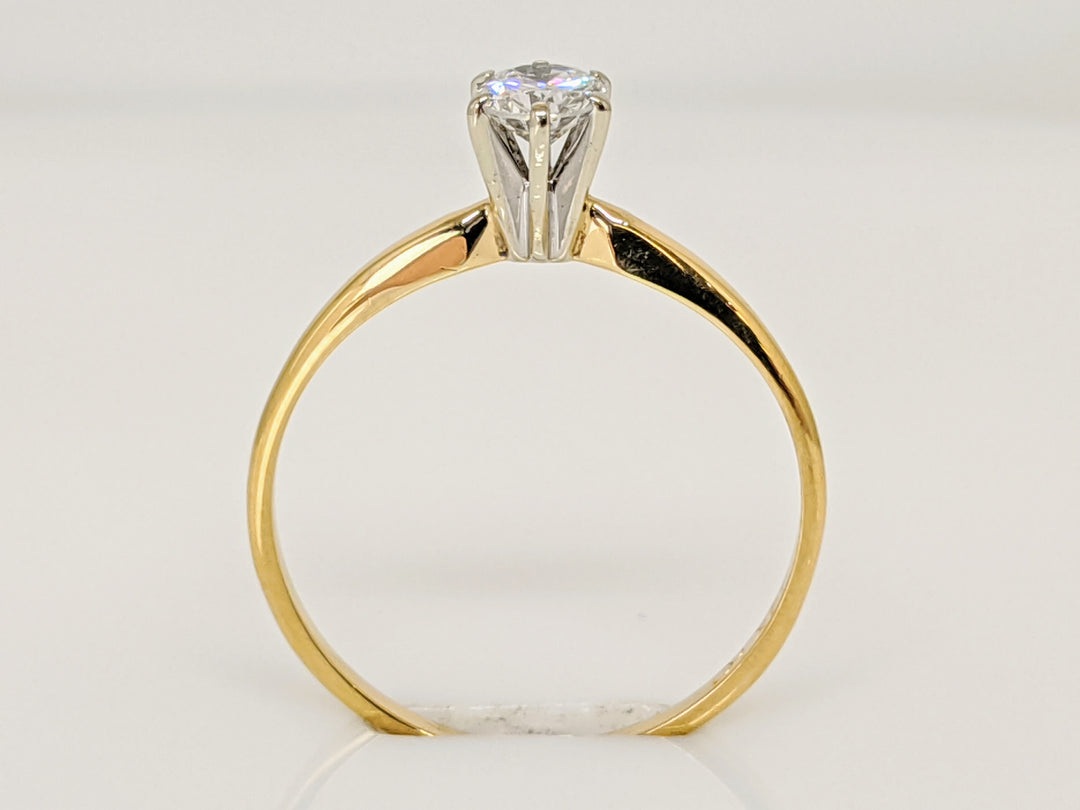 14K .33 CARAT TOTAL I1 H DIAMOND ROUND 6-PRONG SOLITAIRE ESTATE RING 1.3 GRAMS