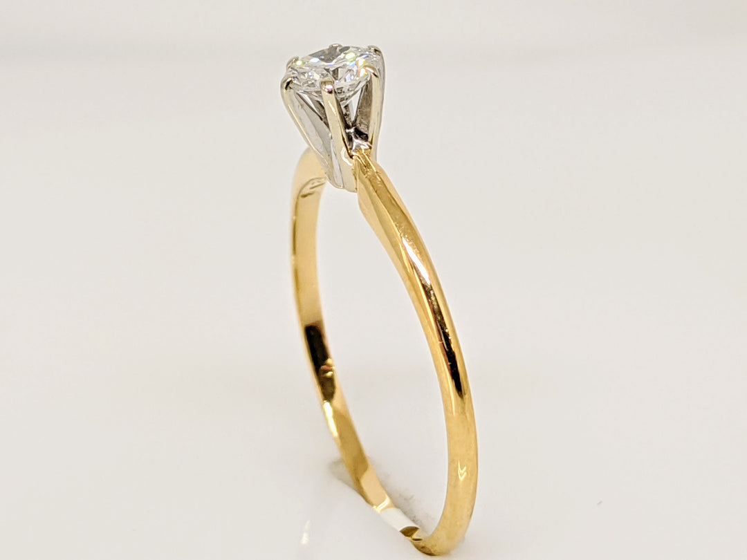 14K .33 CARAT TOTAL I1 H DIAMOND ROUND 6-PRONG SOLITAIRE ESTATE RING 1.3 GRAMS