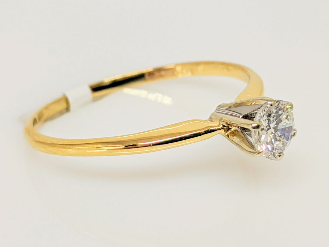 14K .33 CARAT TOTAL I1 H DIAMOND ROUND 6-PRONG SOLITAIRE ESTATE RING 1.3 GRAMS
