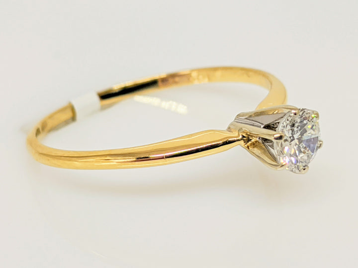 14K .33 CARAT TOTAL I1 H DIAMOND ROUND 6-PRONG SOLITAIRE ESTATE RING 1.3 GRAMS
