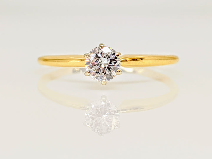 14K .33 CARAT TOTAL I1 H DIAMOND ROUND 6-PRONG SOLITAIRE ESTATE RING 1.3 GRAMS