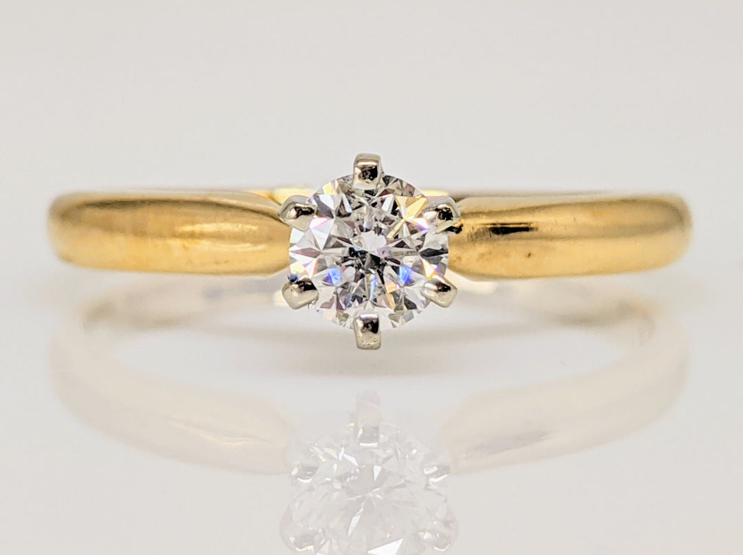 14K .30 CARAT TOTAL WEIGHT I1 G DIAMOND ROUND SOLITAIRE ESTATE RING 2.2 GRAMS