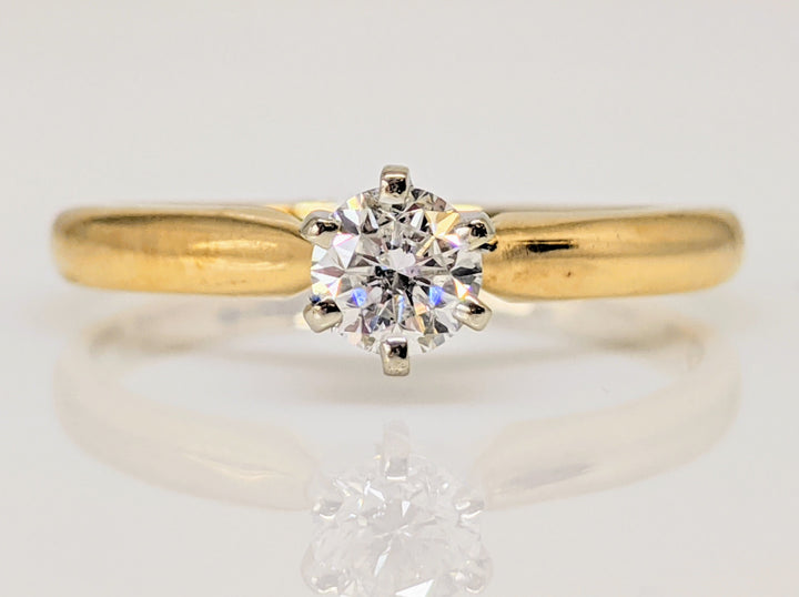 14K .30 CARAT TOTAL WEIGHT I1 G DIAMOND ROUND SOLITAIRE ESTATE RING 2.2 GRAMS