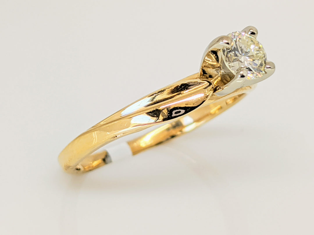 14K .30 CARAT TOTAL SI1 K DIAMOND ROUND SOLITAIRE ESTATE RING 2.3 GRAMS
