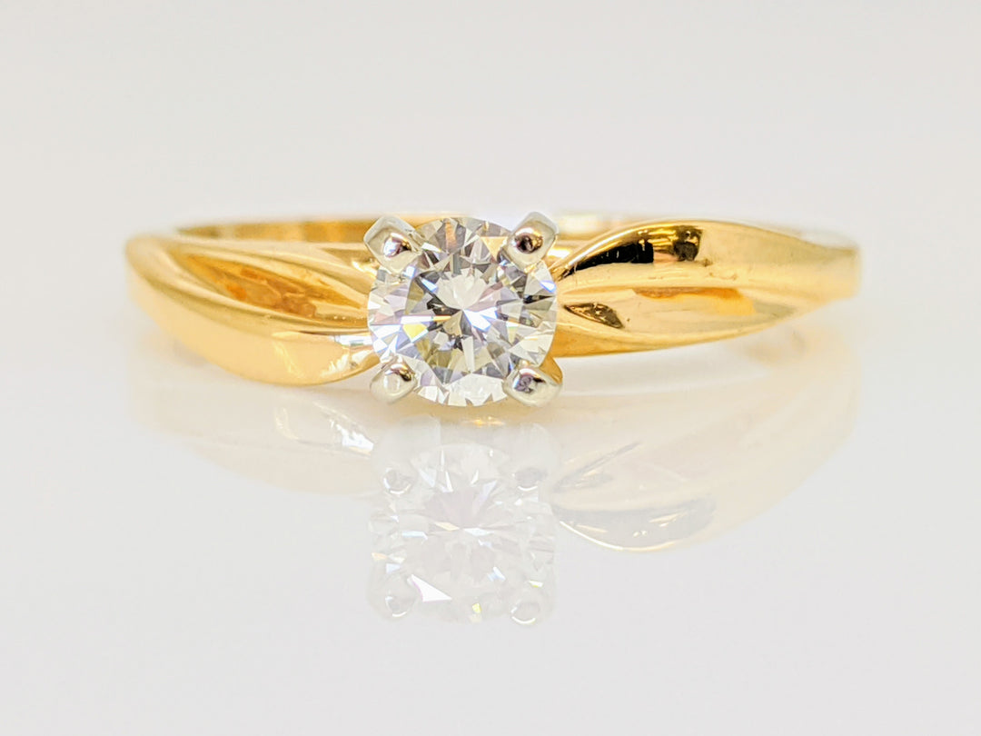 14K .30 CARAT TOTAL SI1 K DIAMOND ROUND SOLITAIRE ESTATE RING 2.3 GRAMS
