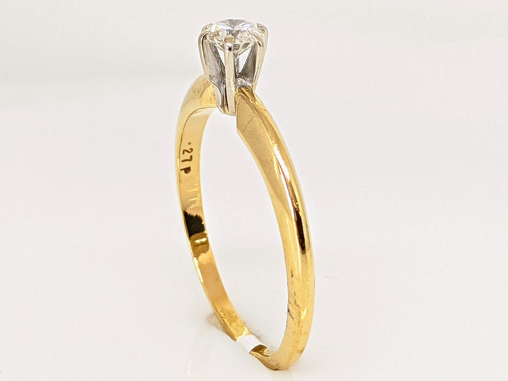 14K .27 CARAT TOTAL I1 G DIAMOND ROUND SOLITAIRE ESTATE RING 2.3 GRAMS