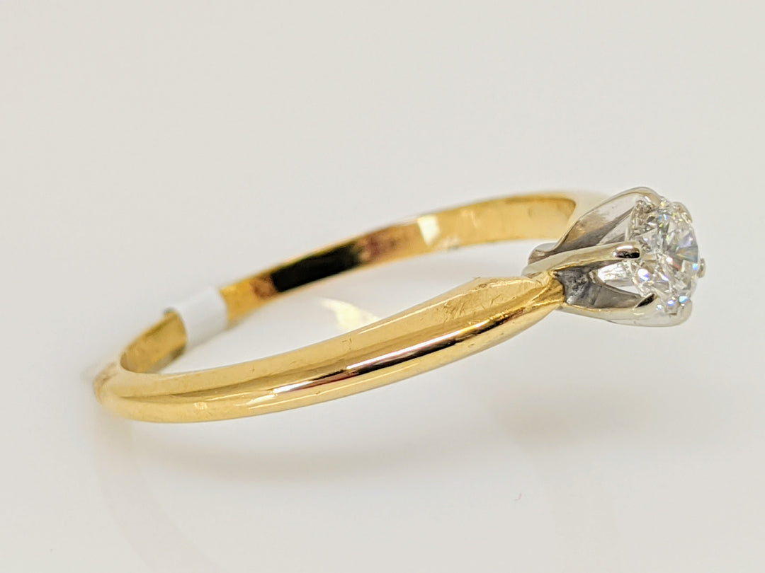 14K .27 CARAT TOTAL I1 G DIAMOND ROUND SOLITAIRE ESTATE RING 2.3 GRAMS