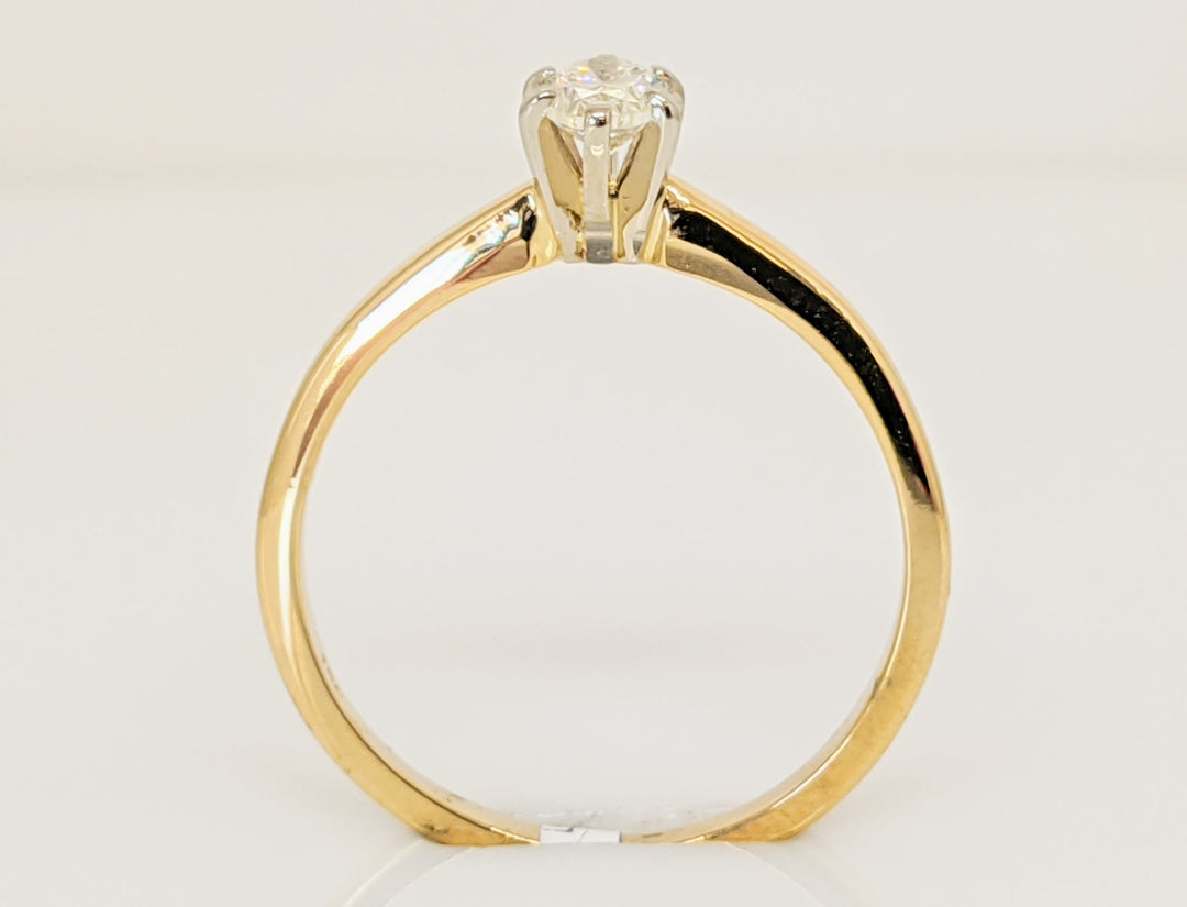 14K .32 CARAT TOTAL WEIGHT SI2 J DIAMOND OVAL SOLITAIRE ESTATE RING 2.0 GRAMS
