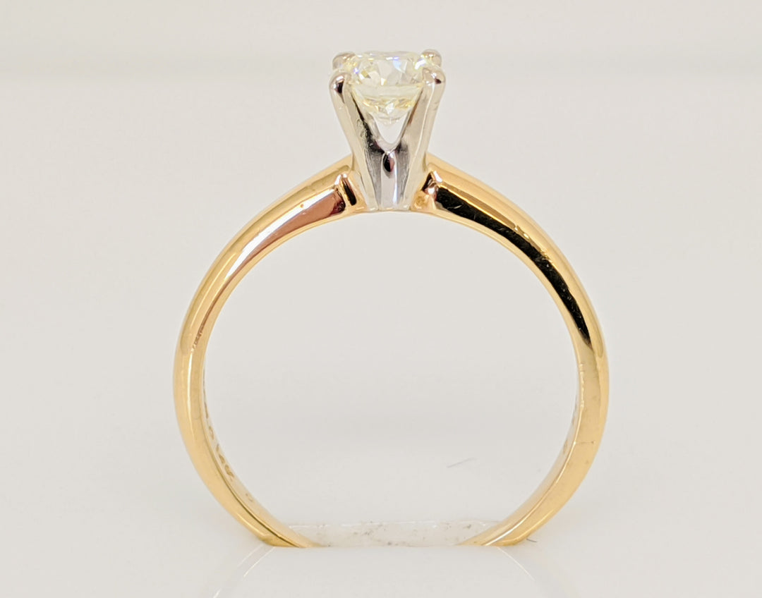 14K .42 CARAT TOTAL I1 M DIAMOND ROUND 4-PRONG SOLITAIRE ESTATE RING 1.8 GRAMS