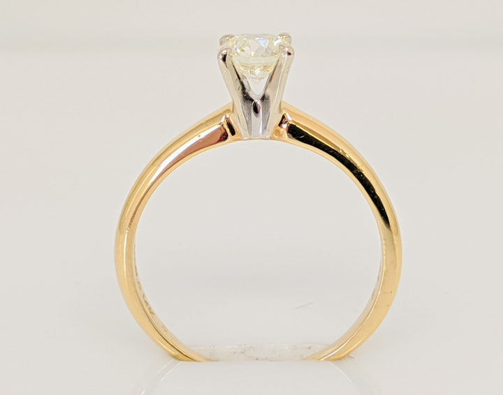 14K .42 CARAT TOTAL I1 M DIAMOND ROUND 4-PRONG SOLITAIRE ESTATE RING 1.8 GRAMS