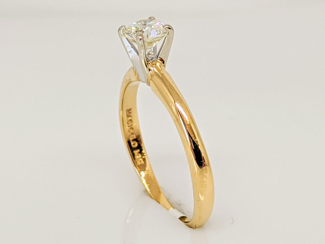 14K .42 CARAT TOTAL I1 M DIAMOND ROUND 4-PRONG SOLITAIRE ESTATE RING 1.8 GRAMS