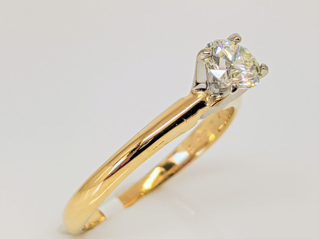14K .42 CARAT TOTAL I1 M DIAMOND ROUND 4-PRONG SOLITAIRE ESTATE RING 1.8 GRAMS