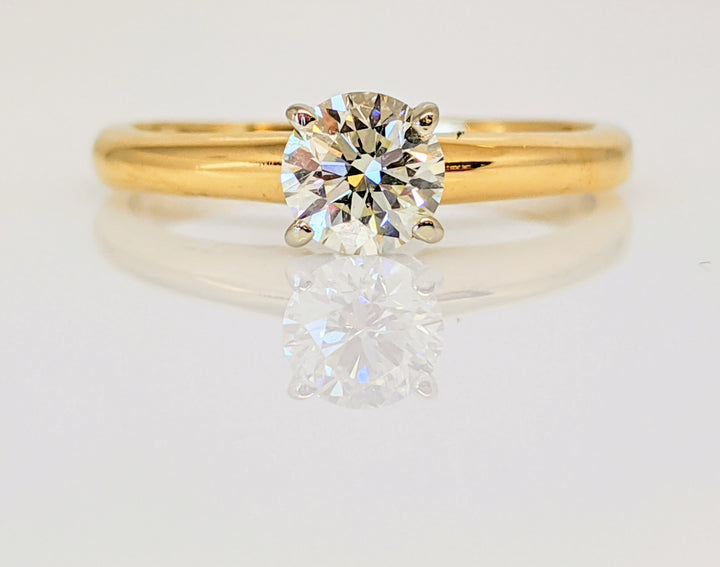 14K .42 CARAT TOTAL I1 M DIAMOND ROUND 4-PRONG SOLITAIRE ESTATE RING 1.8 GRAMS