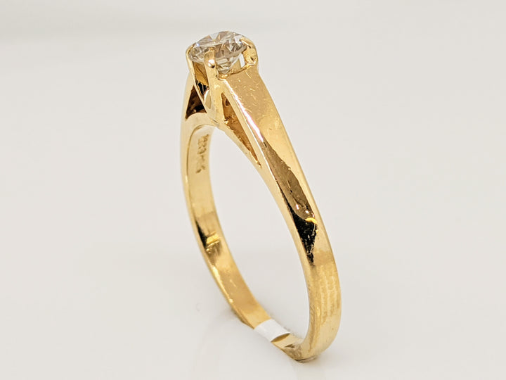 14K .30 CARAT TOTAL I1 K DIAMOND ROUND RAISED SHANK SOLITAIRE ESTATE RING 2.9 GRAMS
