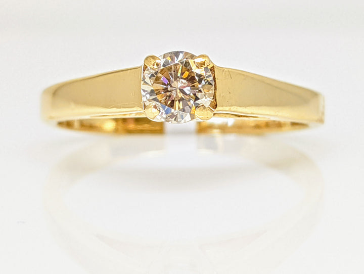 14K .30 CARAT TOTAL I1 K DIAMOND ROUND RAISED SHANK SOLITAIRE ESTATE RING 2.9 GRAMS