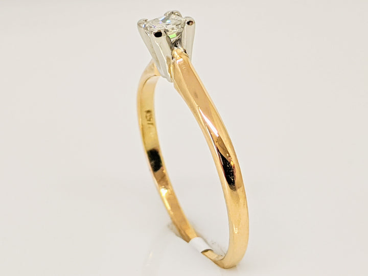 14K .25 CARAT TOTAL SI2 I DIAMOND PRINCESS CUT SOLITAIRE ESTATE RING 1.7 GRAMS