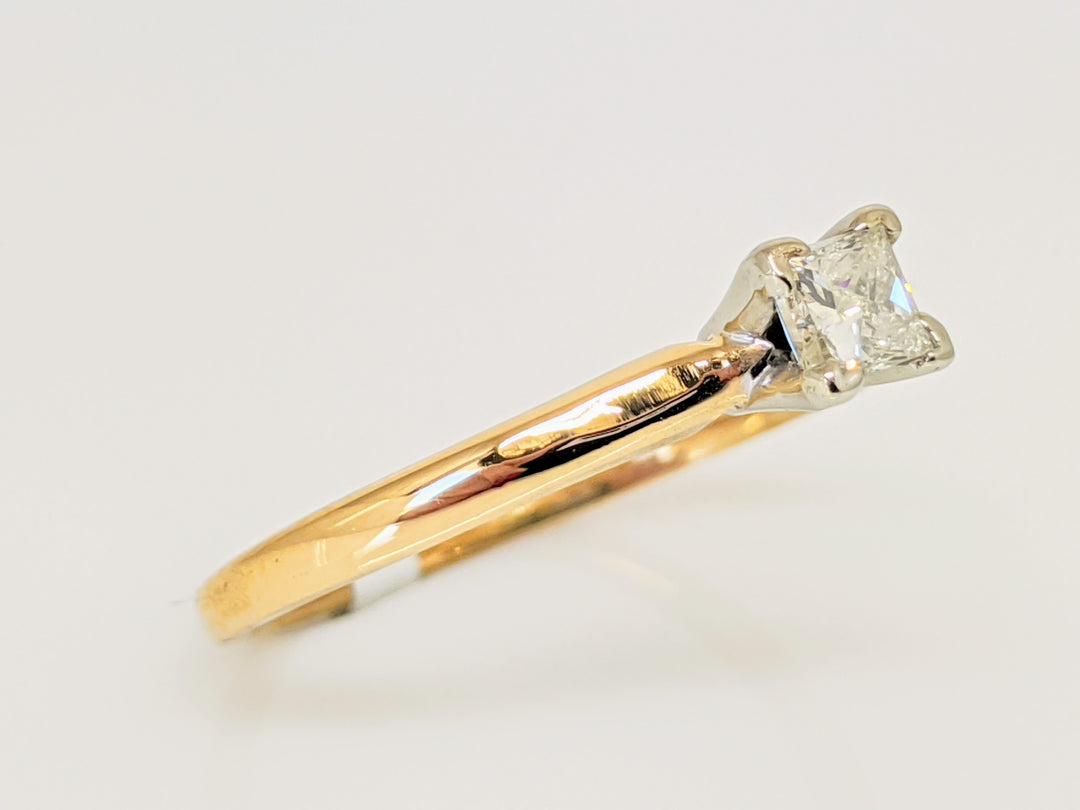 14K .25 CARAT TOTAL SI2 I DIAMOND PRINCESS CUT SOLITAIRE ESTATE RING 1.7 GRAMS