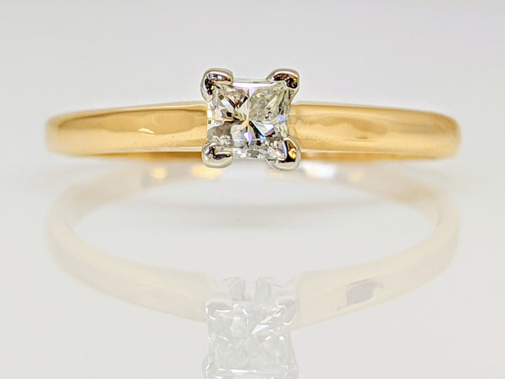 14K .25 CARAT TOTAL SI2 I DIAMOND PRINCESS CUT SOLITAIRE ESTATE RING 1.7 GRAMS