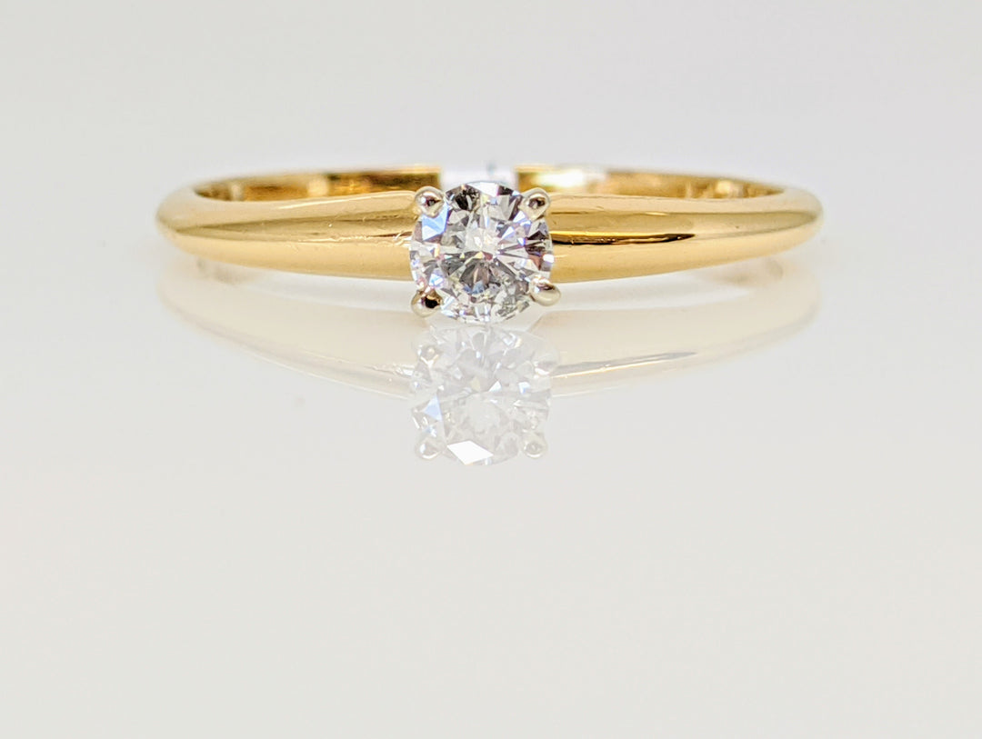 14K .20 CARAT TOTAL SI2 H DIAMOND ROUND SOLITAIRE ESTATE RING 1.6 GRAMS