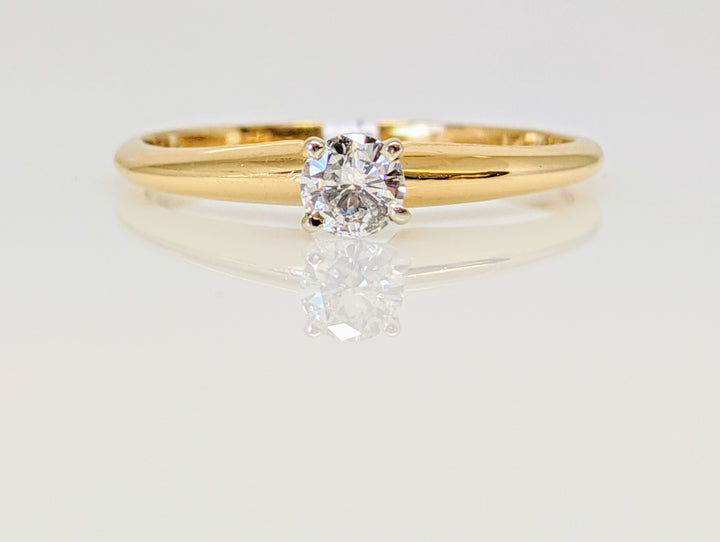 14K .20 CARAT TOTAL SI2 H DIAMOND ROUND SOLITAIRE ESTATE RING 1.6 GRAMS