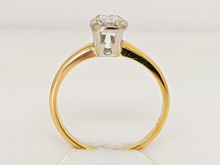 14K .19 CARAT TOTAL SI2 G DIAMOND ROUND ILLUSION HEAD SOLITAIRE ESTATE RING 2.1 GRAMS