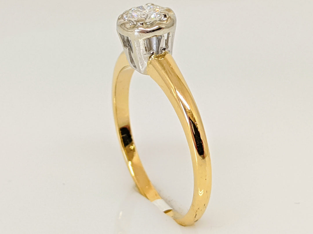 14K .19 CARAT TOTAL SI2 G DIAMOND ROUND ILLUSION HEAD SOLITAIRE ESTATE RING 2.1 GRAMS