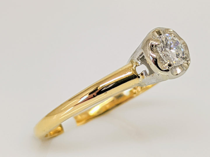 14K .19 CARAT TOTAL SI2 G DIAMOND ROUND ILLUSION HEAD SOLITAIRE ESTATE RING 2.1 GRAMS