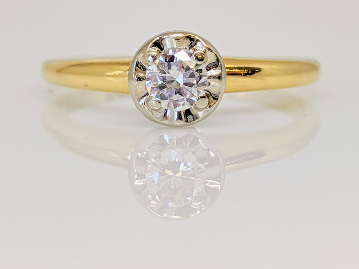 14K .19 CARAT TOTAL SI2 G DIAMOND ROUND ILLUSION HEAD SOLITAIRE ESTATE RING 2.1 GRAMS