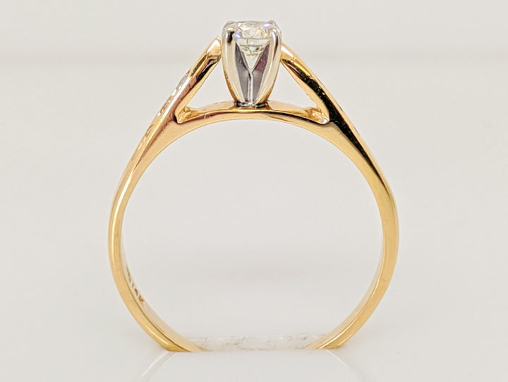 10K .25 CARAT TOTAL WEIGHT I1 J DIAMOND ROUND (7) RAISED SHANK ESTATE RING