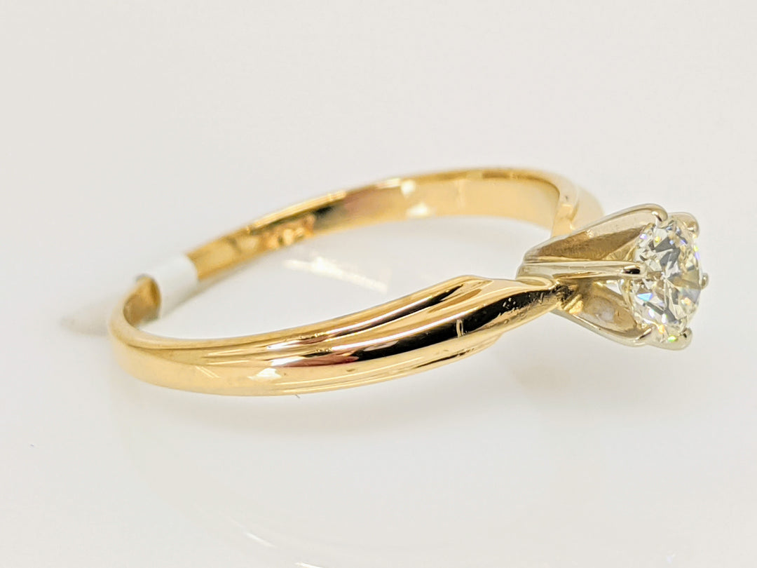 14K .32 CARAT TOTAL SI2 M DIAMOND ROUND SOLITAIRE ESTATE RING 1.9 GRAMS