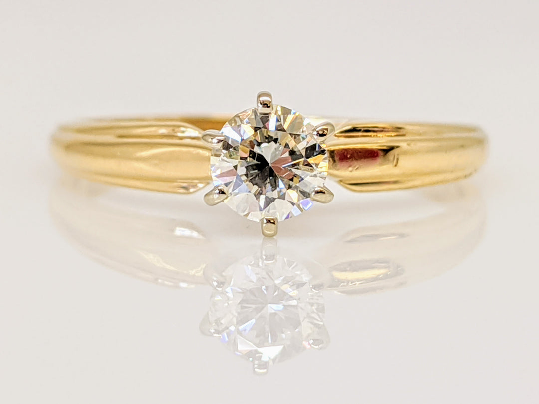 14K .32 CARAT TOTAL SI2 M DIAMOND ROUND SOLITAIRE ESTATE RING 1.9 GRAMS
