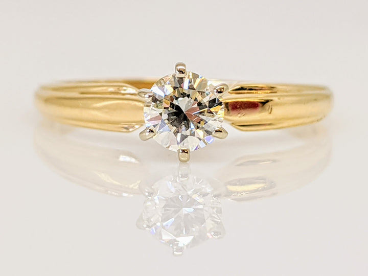 14K .32 CARAT TOTAL SI2 M DIAMOND ROUND SOLITAIRE ESTATE RING 1.9 GRAMS