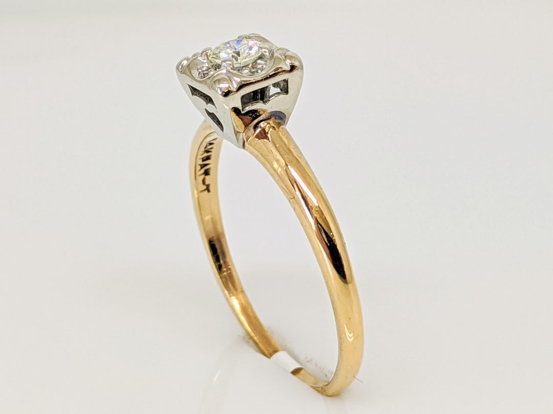 14K .17 CARAT TOTAL WEIGHT VS2 I DIAMOND ROUND (7) BOXHEAD ESTATE RING 2.2 GRAMS