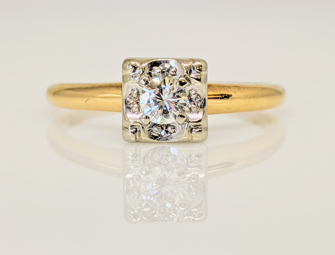 14K .17 CARAT TOTAL WEIGHT VS2 I DIAMOND ROUND (7) BOXHEAD ESTATE RING 2.2 GRAMS
