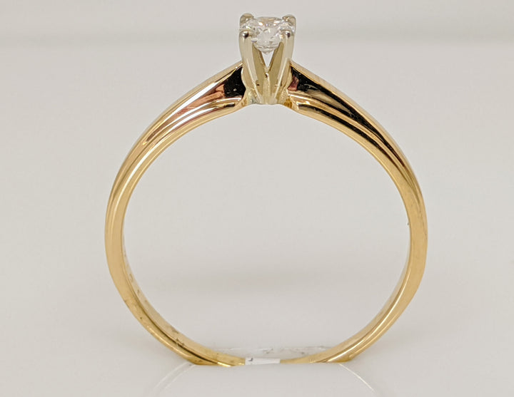 14K .15 CARAT TOTAL SI2 G DIAMOND ROUND SOLITAIRE ESTATE RING 2.1 GRAMS
