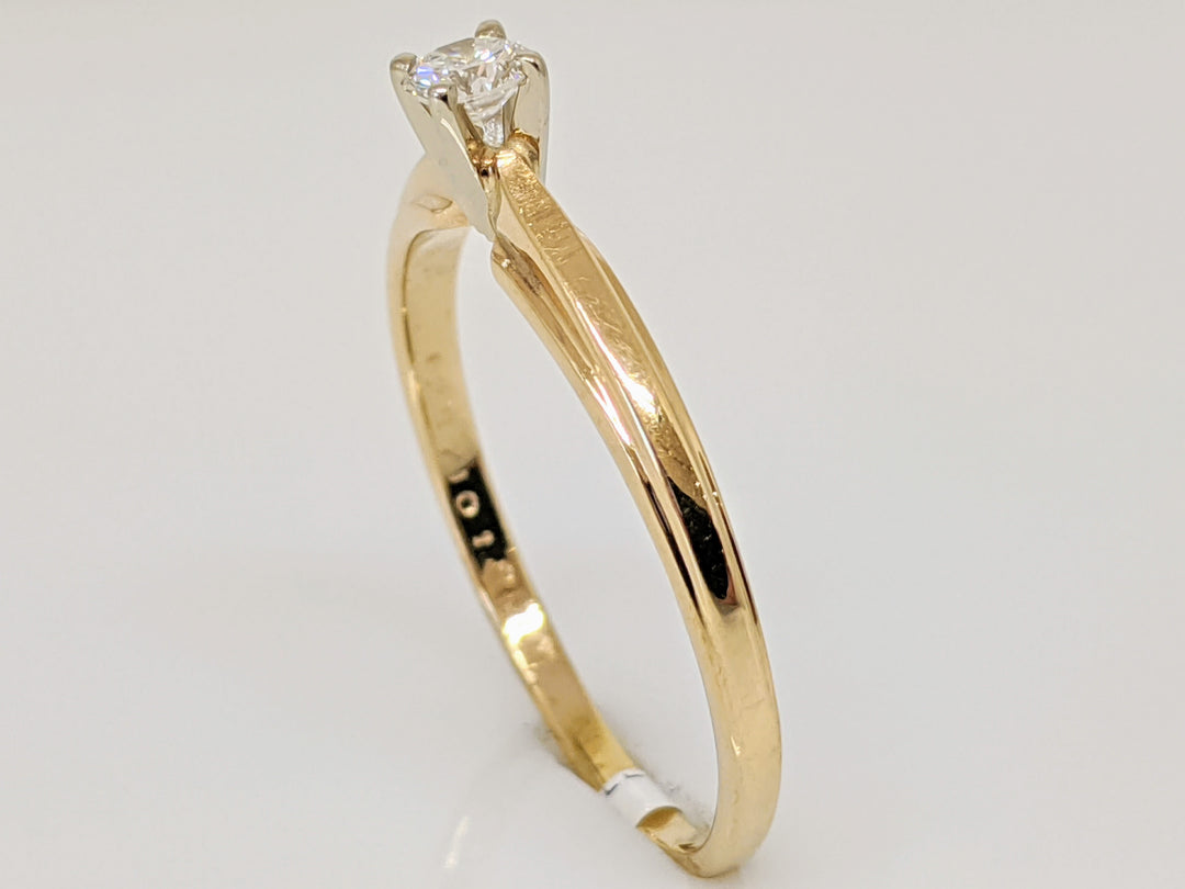 14K .15 CARAT TOTAL SI2 G DIAMOND ROUND SOLITAIRE ESTATE RING 2.1 GRAMS