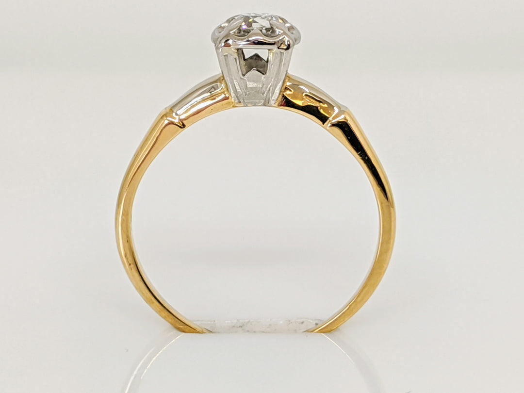 14K .18 CARAT TOTAL SI2 I DIAMOND ROUND ILLUSION HEAD SOLITAIRE ESTATE RING 2.1 GRAMS