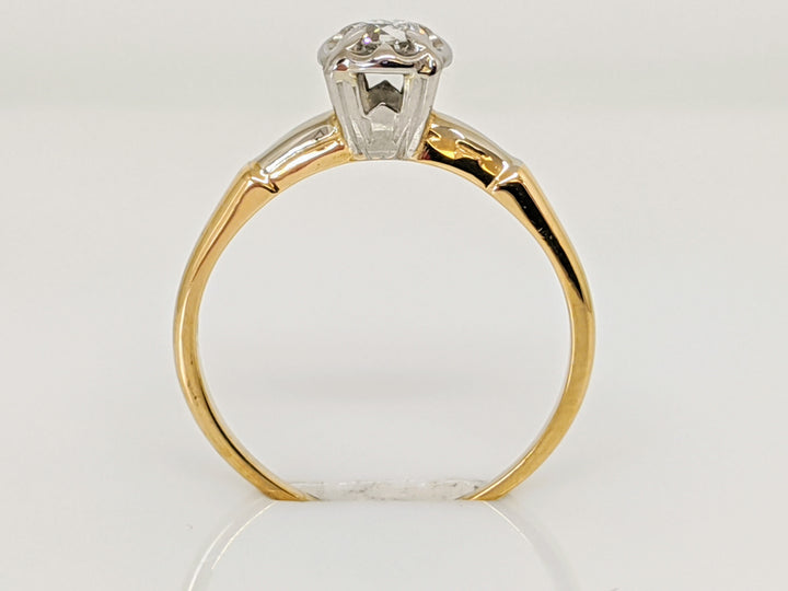 14K .18 CARAT TOTAL SI2 I DIAMOND ROUND ILLUSION HEAD SOLITAIRE ESTATE RING 2.1 GRAMS