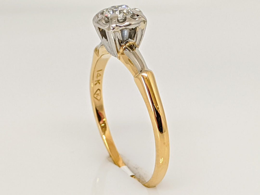 14K .18 CARAT TOTAL SI2 I DIAMOND ROUND ILLUSION HEAD SOLITAIRE ESTATE RING 2.1 GRAMS
