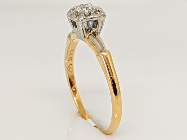 14K .18 CARAT TOTAL SI2 I DIAMOND ROUND ILLUSION HEAD SOLITAIRE ESTATE RING 2.1 GRAMS