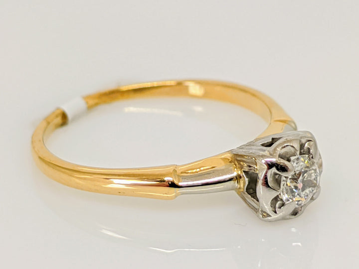14K .18 CARAT TOTAL SI2 I DIAMOND ROUND ILLUSION HEAD SOLITAIRE ESTATE RING 2.1 GRAMS