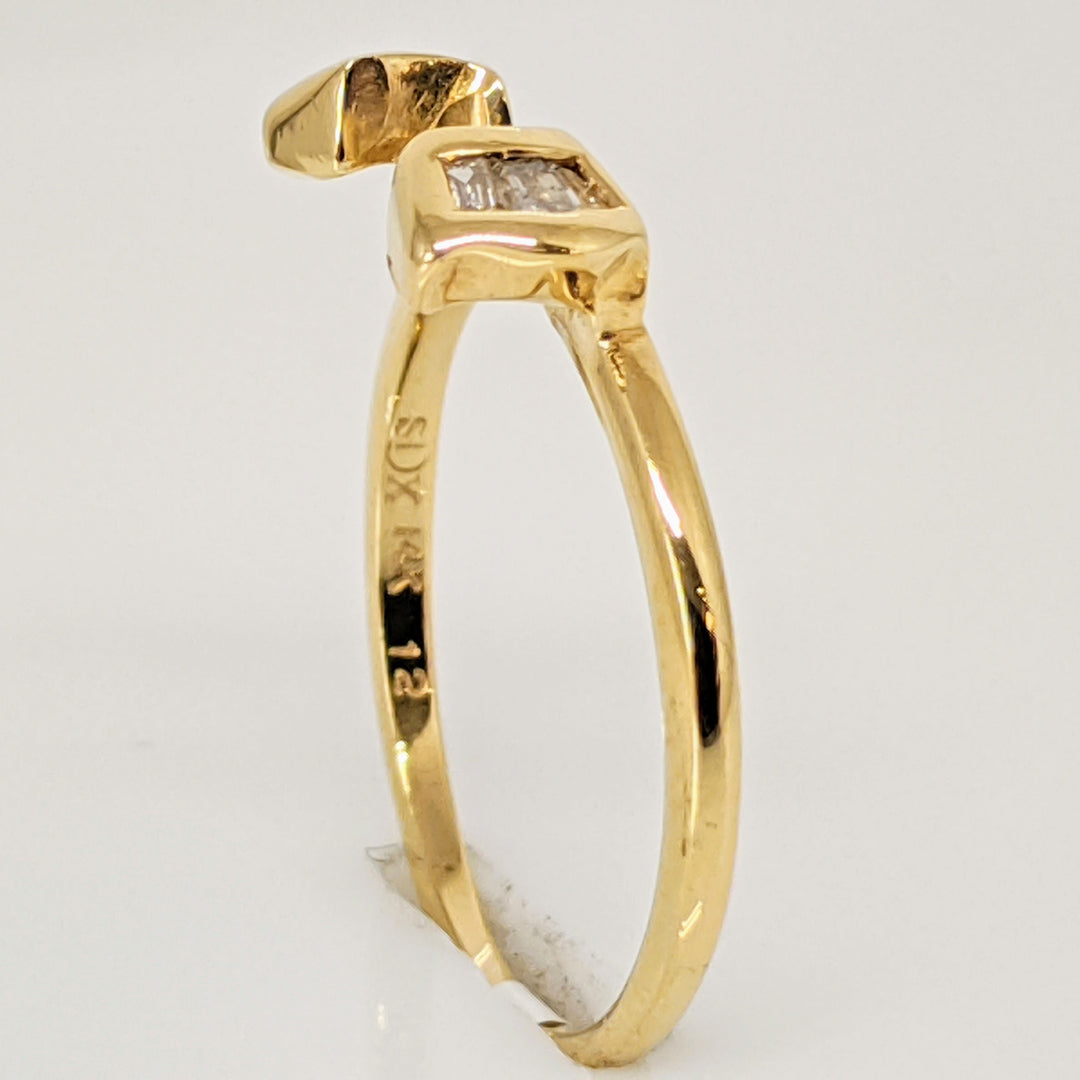 14K .12 CARAT TOTAL WEIGHT I1 I DIAMOND BAGUETTE (6) ESTATE WRAP 1.6 GRAMS