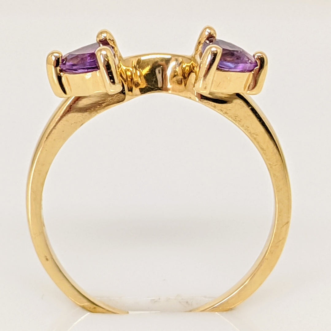 14K AMETHYST TRILLION 4MM (2) ESTATE WRAP 2.3 GRAMS
