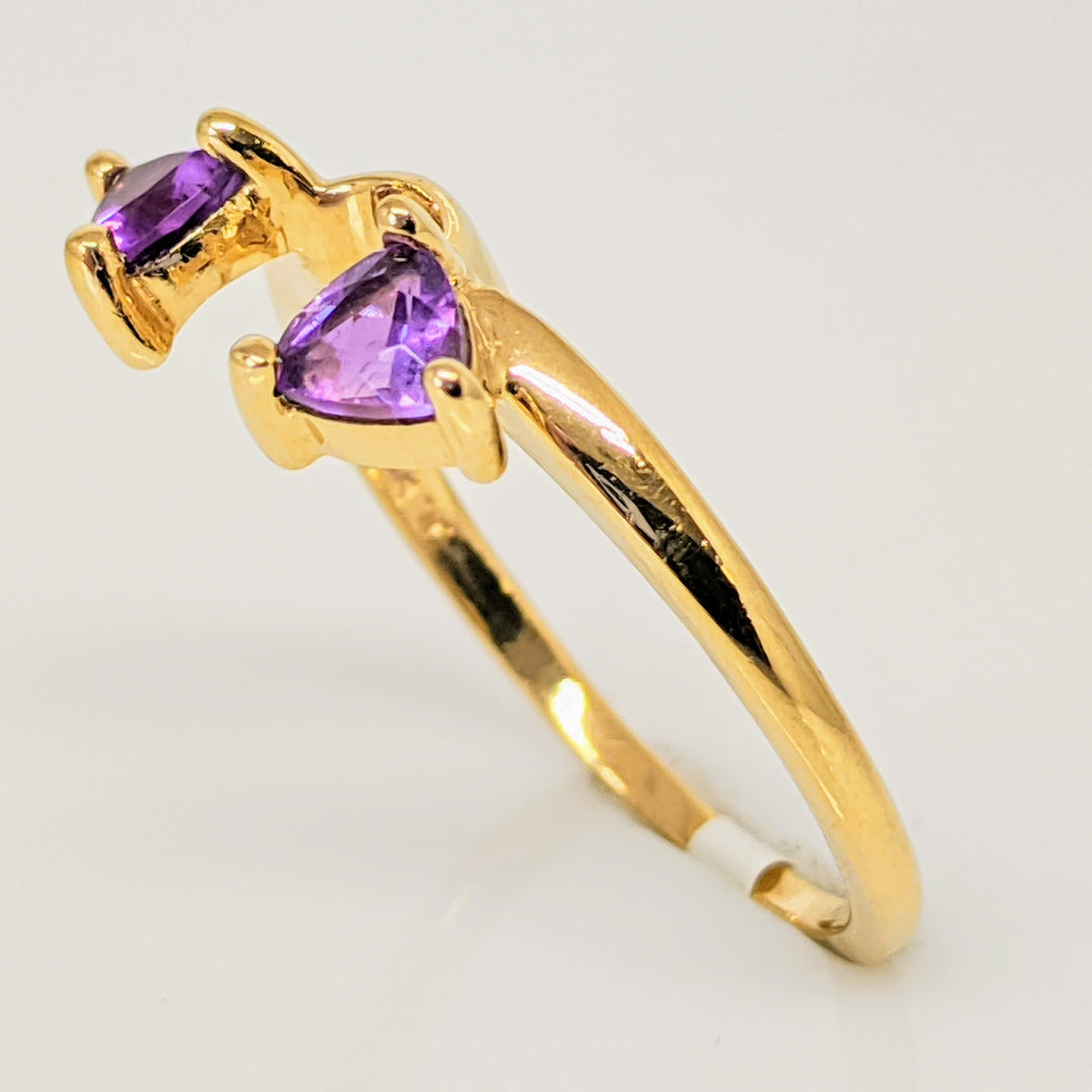 14K AMETHYST TRILLION 4MM (2) ESTATE WRAP 2.3 GRAMS