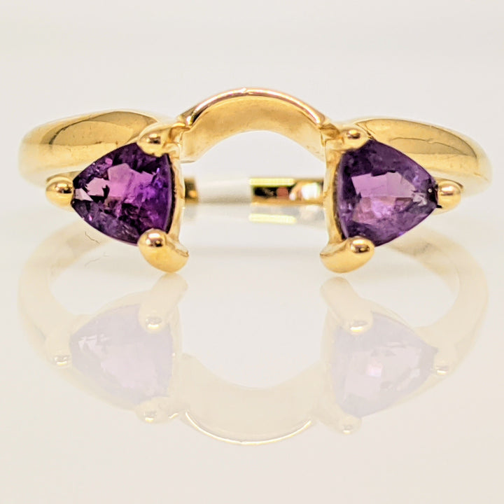 14K AMETHYST TRILLION 4MM (2) ESTATE WRAP 2.3 GRAMS