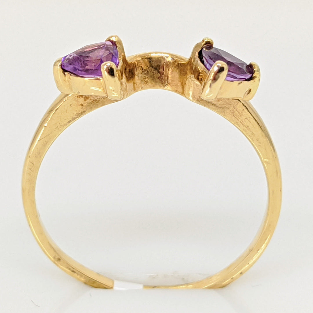 14K AMETHYST TRILLION (2) 4MM ESTATE WRAP 2.0 GRAMS